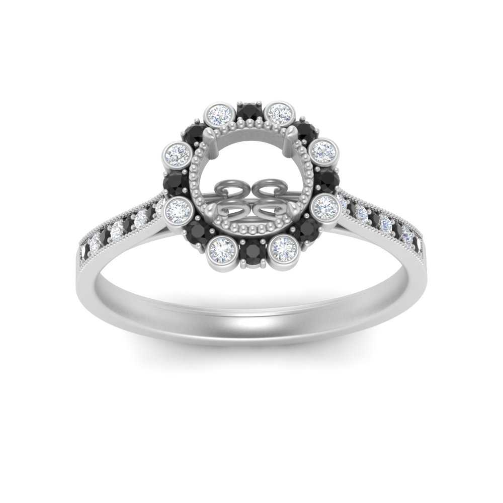 Bezel Halo Semi Mount Engagement Ring