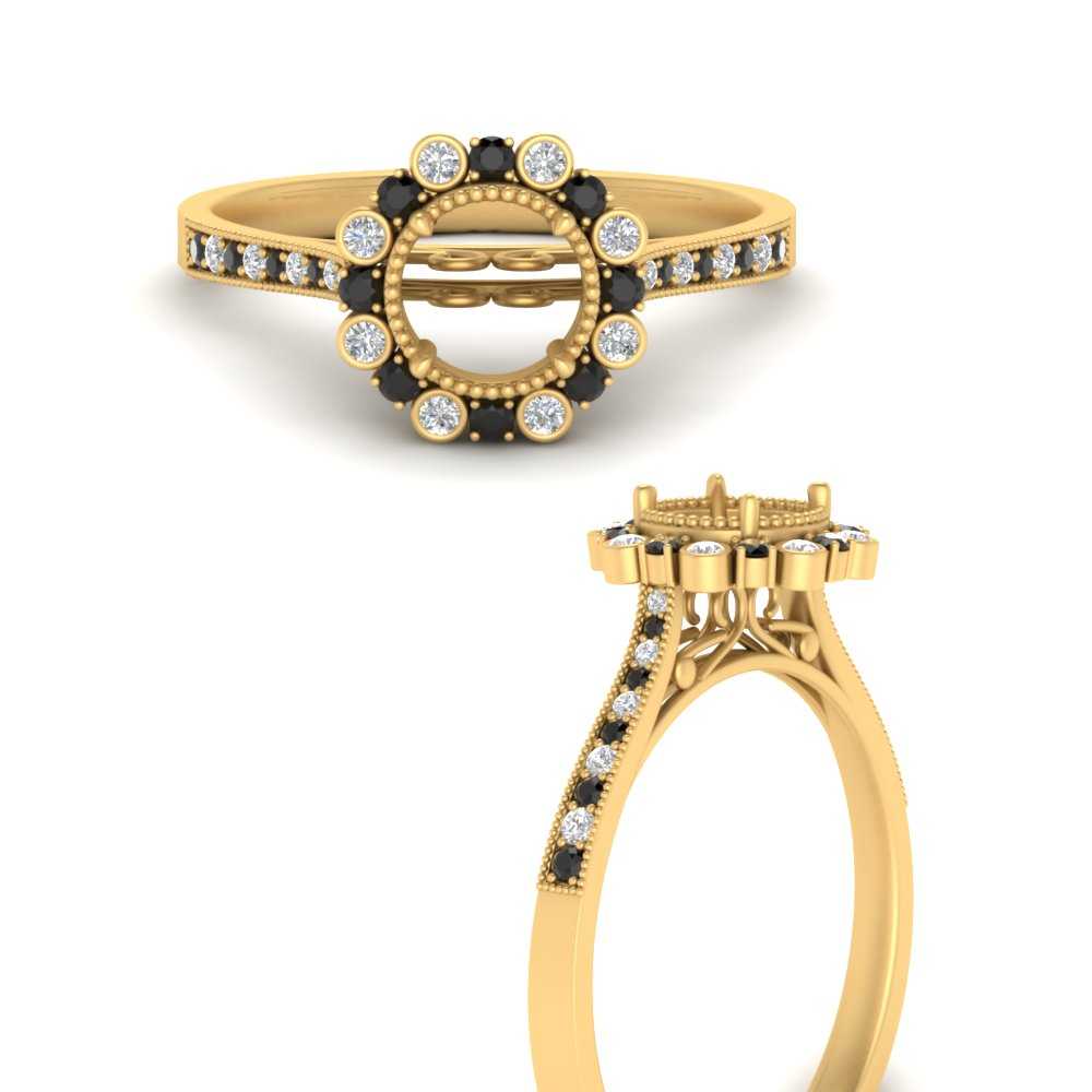 Bezel Halo Semi Mount Engagement Ring