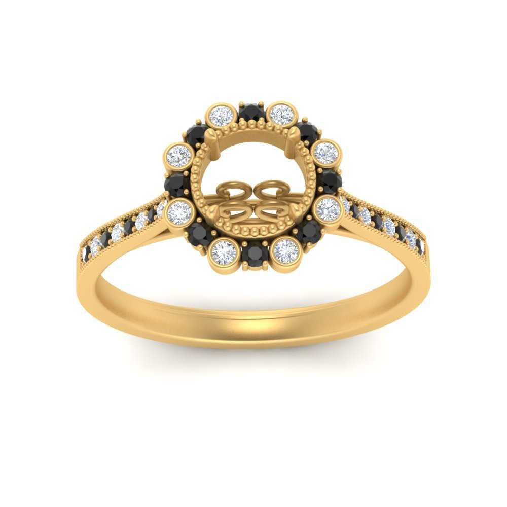 Bezel Halo Semi Mount Engagement Ring