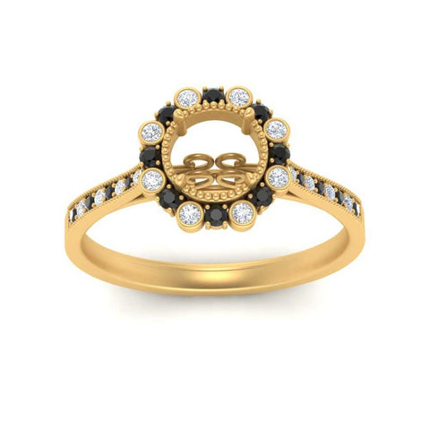 Bezel Halo Semi Mount Engagement Ring