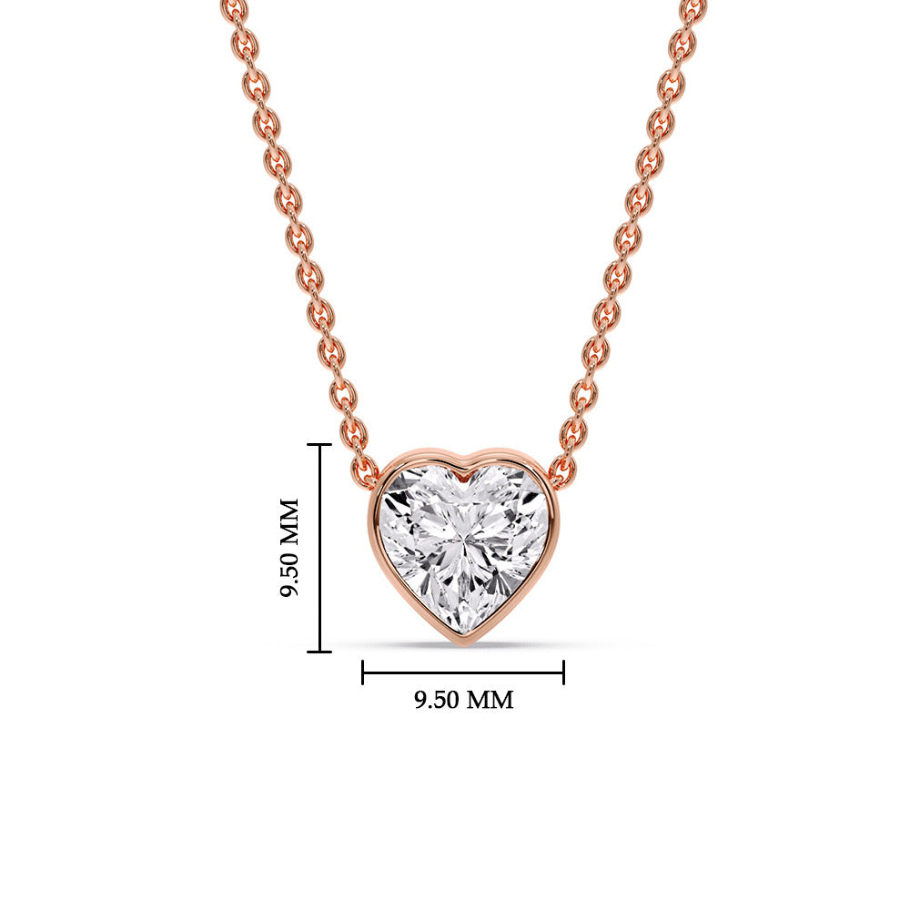 Solitaire Bezel Heart Shape Pendant