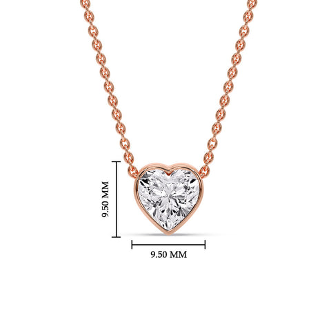 Solitaire Bezel Heart Shape Pendant