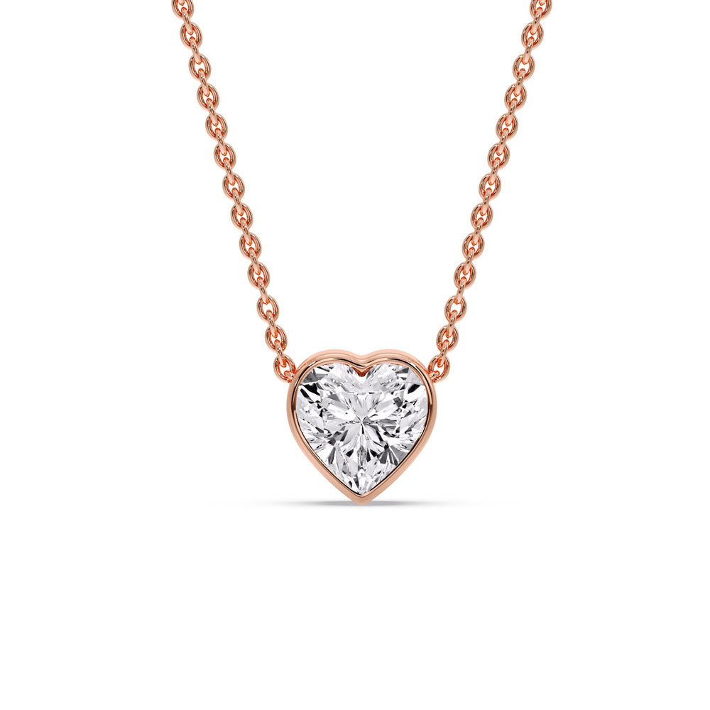 Solitaire Bezel Heart Shape Pendant