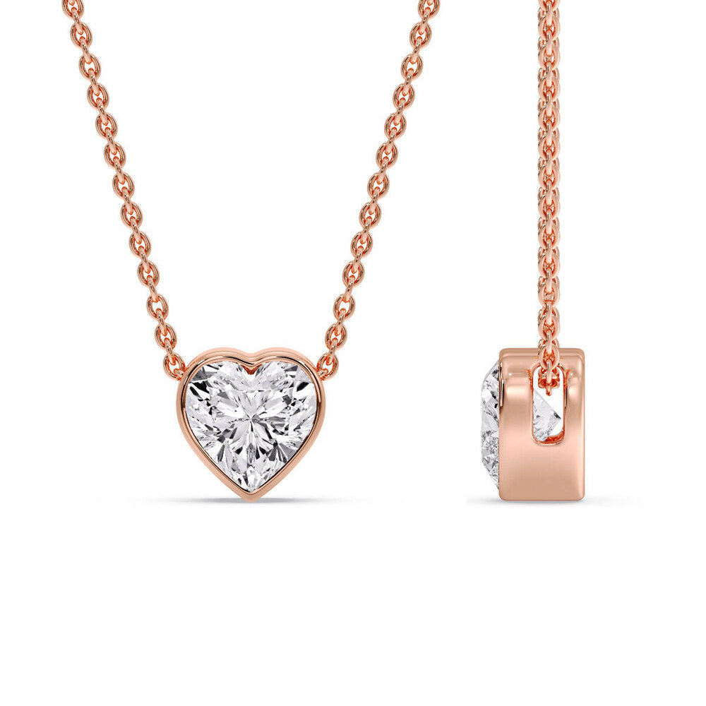Solitaire Bezel Heart Shape Pendant
