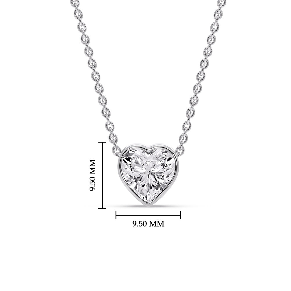 Solitaire Bezel Heart Shape Pendant