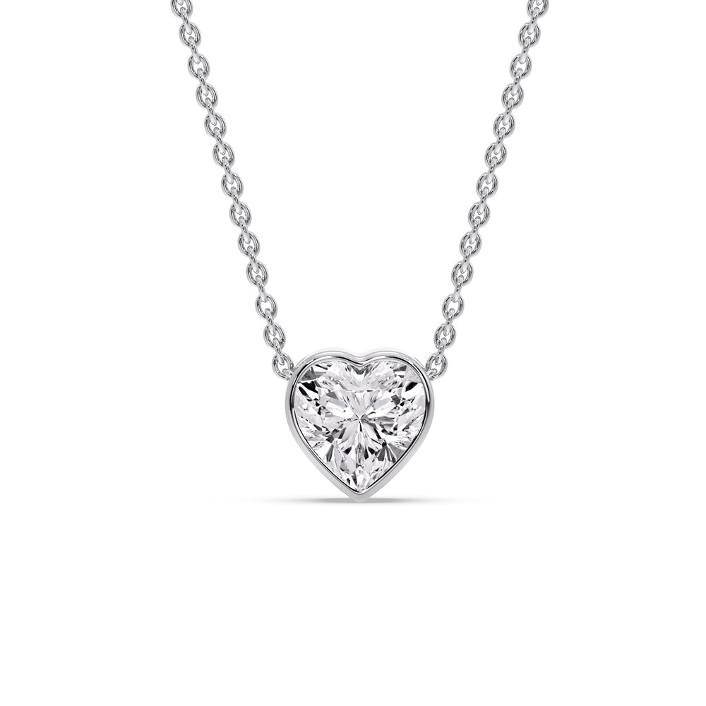Solitaire Bezel Heart Shape Pendant