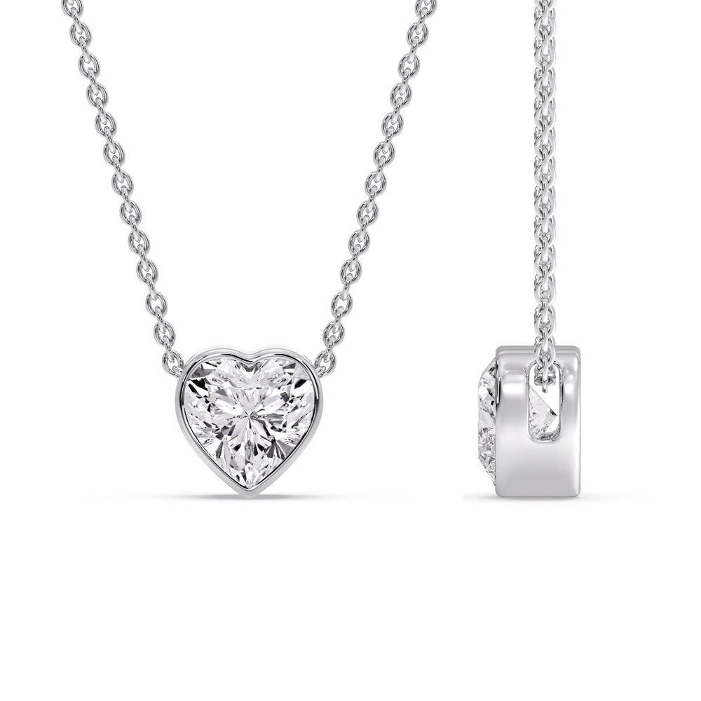 Solitaire Bezel Heart Shape Pendant