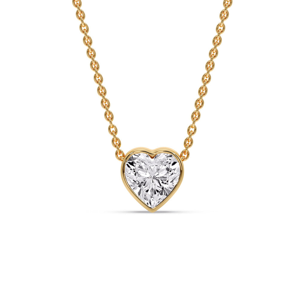 Solitaire Bezel Heart Shape Pendant