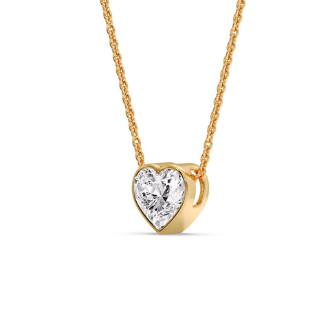 Solitaire Bezel Heart Shape Pendant