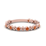 Load image into Gallery viewer, bezel-orange-sapphire-stacking-wedding-band-in-rose-gold-FD67387BGSAOR-NL-RG.jpg
