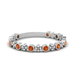 Load image into Gallery viewer, bezel-orange-sapphire-stacking-wedding-band-in-white-gold-FD67387BGSAOR-NL-WG.jpg
