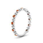 Load image into Gallery viewer, bezel-orange-sapphire-stacking-wedding-band-in-white-gold-FD67387BGSAOR-NL-WG.jpg
