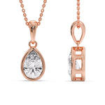 Load image into Gallery viewer, Bezel Pear Water Drop Solitaire Pendant
