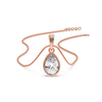 Load image into Gallery viewer, Bezel Pear Water Drop Solitaire Pendant
