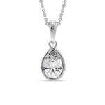 Load image into Gallery viewer, Bezel Pear Water Drop Solitaire Pendant
