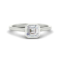 Thumbnail 5 - Asscher Cut Petite Bezel Solitaire Engagement Ring