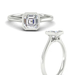 Load image into Gallery viewer, Asscher Cut Petite Bezel Solitaire Engagement Ring
