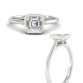 Thumbnail 6 - Asscher Cut Petite Bezel Solitaire Engagement Ring