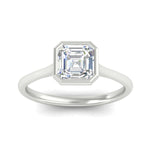 Load image into Gallery viewer, Asscher Cut Petite Bezel Solitaire Engagement Ring
