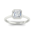 Thumbnail 7 - Asscher Cut Petite Bezel Solitaire Engagement Ring
