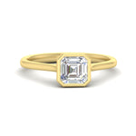 Load image into Gallery viewer, Asscher Cut Petite Bezel Solitaire Engagement Ring
