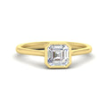 Thumbnail 1 - Asscher Cut Petite Bezel Solitaire Engagement Ring