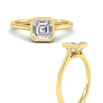 Load image into Gallery viewer, Asscher Cut Petite Bezel Solitaire Engagement Ring
