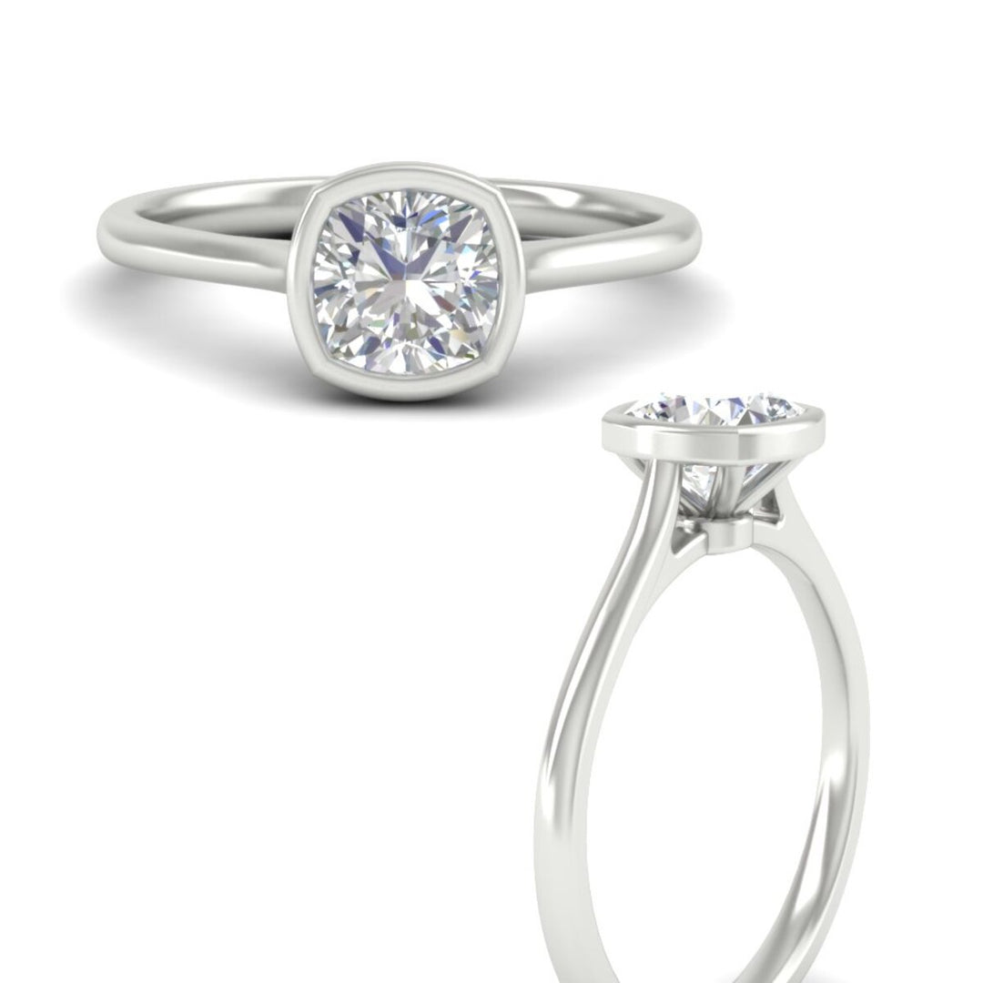 Petite Bezel Solitaire Engagement Ring