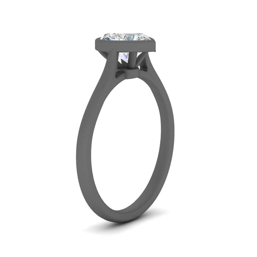 Heart Shaped Petite Bezel Solitaire Engagement Ring