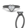 Load image into Gallery viewer, Heart Shaped Petite Bezel Solitaire Engagement Ring