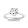 Load image into Gallery viewer, Heart Shaped Petite Bezel Solitaire Engagement Ring