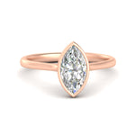 Load image into Gallery viewer, Marquise Cut Petite Bezel Solitaire Engagement Ring
