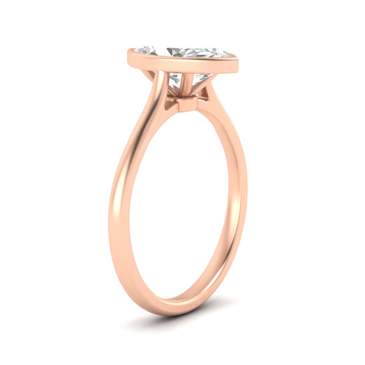 Marquise Cut Petite Bezel Solitaire Engagement Ring