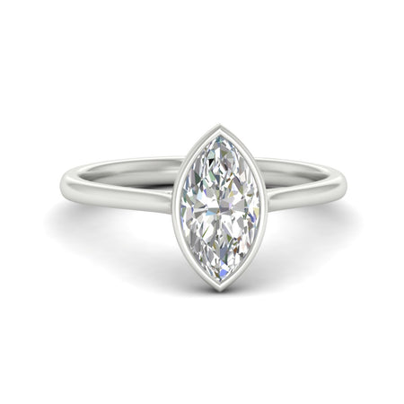 Bezel Marquise Cut Solitaire Cathedral Engagement Ring