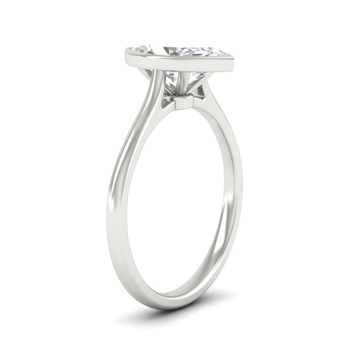 Marquise Cut Petite Bezel Solitaire Engagement Ring