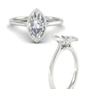 Load image into Gallery viewer, Marquise Cut Petite Bezel Solitaire Engagement Ring