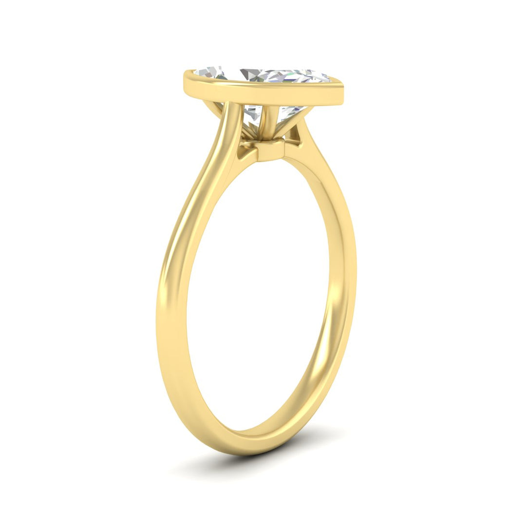 Marquise Cut Petite Bezel Solitaire Engagement Ring