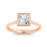 Load image into Gallery viewer, Princess Cut Petite Bezel Solitaire Engagement Ring
