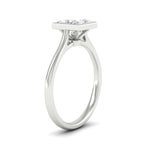 Load image into Gallery viewer, Princess Cut Petite Bezel Solitaire Engagement Ring
