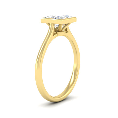 Princess Cut Petite Bezel Solitaire Engagement Ring