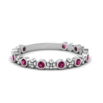 Load image into Gallery viewer, bezel-pink-sapphire-stacking-wedding-band-in-white-gold-FD67387BGSADRPI-NL-WG.jpg
