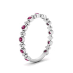 Load image into Gallery viewer, bezel-pink-sapphire-stacking-wedding-band-in-white-gold-FD67387BGSADRPI-NL-WG.jpg
