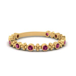 Load image into Gallery viewer, bezel-pink-sapphire-stacking-wedding-band-in-yellow-gold-FD67387BGSADRPI-NL-YG.jpg
