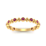Load image into Gallery viewer, bezel-pink-sapphire-stacking-wedding-band-in-yellow-gold-FD67387BGSADRPI-NL-YG.jpg
