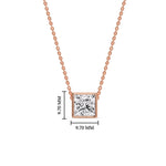 Load image into Gallery viewer, Princess Diamond Bezel Set Solitaire Pendant
