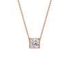 Load image into Gallery viewer, Princess Diamond Bezel Set Solitaire Pendant