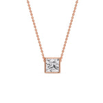 Load image into Gallery viewer, Princess Diamond Bezel Set Solitaire Pendant
