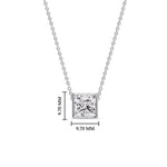 Load image into Gallery viewer, Princess Diamond Bezel Set Solitaire Pendant
