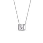 Load image into Gallery viewer, Princess Diamond Bezel Set Solitaire Pendant
