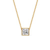Load image into Gallery viewer, Princess Diamond Bezel Set Solitaire Pendant
